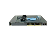 Load image into Gallery viewer, Cisco Catalyst 2960-X 24 port Gigabit Ethernet POE Network Switch with 24 GigE PoE 370W, 4 x 1G SFP, LAN Base, WS-C2960X-24PS-L