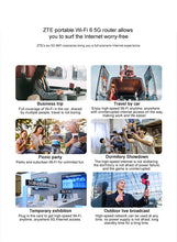 Load image into Gallery viewer, Unlocked Original ZTE Portable WiFi 5G Router MU5120 WIFI 6 10000mAh 3600Mbps NSA+SA Mobile Hotspot 5G Router With Sim Card Slot
