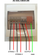 Load image into Gallery viewer, Acconet 250V Protection Box with 2 Inputs, 1 Output, 50A Isolator, 10A Fuses, Power and Surge, UPS and Solar, Solar combiner box - AC-SOL-CBox-2iN