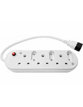 Load image into Gallery viewer, Acconet 6 Way Multiplug with 3x 16A SA and 3x 5A 2 Pin Sockets, Overload Protection & IEC Male Connector, Power & Surge, PoE & Power Supplies, Adapter