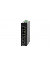 Load image into Gallery viewer, Bdcom 4 Port Gigabit Industrial PoE+ Managed Switch, 2× SFP, 120W PoE Budget, DIN-rail, 48-55VDC Input (Dual Redundant), IP40, 6kV Lighting Protection
