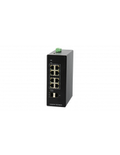 Load image into Gallery viewer, Bdcom 8 Port Gigabit Industrial PoE+ Managed Switch, 2x SFP, 240W PoE Budget, DIN-rail, 48-55VDC Input (Dual Redundant), IP40, 6kV Lighting Protection
