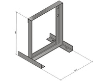 Load image into Gallery viewer, BRA-S25, 250mm offset square bracket for Mast Installations, hot-dipped galvanized to improve rust resistance and UBolt's are included to secure Masts