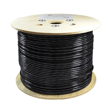 Load image into Gallery viewer, Acconet 305Meter LAN Cable Roll, Black, Solid Copper, UV protected, STP, CAT6 Networking Cable (for Outdoor Use), 24 AWG Solid Copper - CAT6U-305-SC