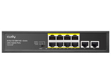 Load image into Gallery viewer, Cudy 10 Port with 8 Port PoE 115W Switch, Ethernet Ports: 10x 10/100, 802.3af/at PoE on Ports 1~8, Power Input: 1x IEC Power Cord (included) | FS1010P