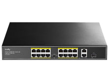 Load image into Gallery viewer, Cudy 18 Port with 16 PoE 190W 2 Gigabit 1SFP Combo Switch, Fast Ethernet switch with 16x 802.3af/at PoE ports, 2x Gbit, 1xSFP Uplink ports | FS1018PS1