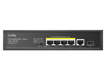 Load image into Gallery viewer, Cudy 5 Port Gigabit with 4 PoE 120W 1SFP Switch, with 4x802.3af/at PoE, 1xSFP, 1xGbit Uplink, 115W PoE budget, Supports VLAN and Extender | GS1005PTS1