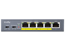 Load image into Gallery viewer, Cudy 5 Port Gigabit 4 PoE 31W Switch with 4x 802.3af/at PoE ports, 1x Gigabit Uplink port and 31W PoE Budget, supports VLAN + Extender modes | GS105P