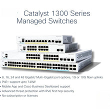 Load image into Gallery viewer, Cisco Catalyst 1300-8FP-2G Enterprise Managed Switch, 8 Port GE, Full PoE, 2x1GE Combo, Limited Lifetime Protection (C1300-8FP-2G)
