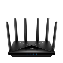Load image into Gallery viewer, Cudy Tri-Band WiFi 7 Gigabit Router, 5764Mbps at 6GHz + 4320Mbps at 5GHz + 688Mbps at 2.4GHz, 4x 2.5Gbps RJ45 Ports, 6x 5dBi fixed antennas | WR11000