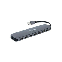 Load image into Gallery viewer, D-Link 7-Port USB Hub with 2 Fast-Charge Ports, with 7x USB 2.0 ports, 1x Fast Charge USB port for high-power mobile devices like iPads, Plug and Play