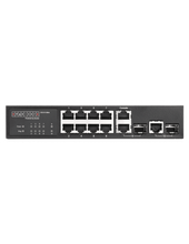 Load image into Gallery viewer, Edge-Core 10-Port high-performance Fast Ethernet Layer 2/4 Switch, featuring, 8x 10/100 Mbps LAN ports, 2x Gigabit Ethernet RJ-45/SFP, QoS, 802.3ad