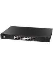 Load image into Gallery viewer, Edge-Core 28-Port Gigabit Layer 3 Switch, features 24xGb LAN Port, 2xSFP+, 1x Module slot, Stackable, DC Power Supply, Auto-negotiation, Auto-MDI/MDIX