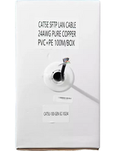 Load image into Gallery viewer, Essential CAT5 UV Outdoor Ethernet Cable 100m Black Solid Copper SF/TP Pull Box, 24 AWG, Outdoor use, Solid Core, Drain Wire | CAT5U-100-GEN-SC