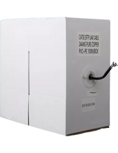 Load image into Gallery viewer, Essential CAT5 UV Outdoor Ethernet Cable 100m Black Solid Copper SF/TP Pull Box, 24 AWG, Outdoor use, Solid Core, Drain Wire | CAT5U-100-GEN-SC