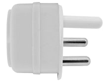 Load image into Gallery viewer, EUR-SCH 2-Pin Schuko to 16A 3-Pin Power Adaptor, Safety Shuttered for protection, 250V ~ 5A(x2), White, Use to convert 2Pin Schuko plug into 3Pin plug
