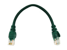Load image into Gallery viewer, Linkbasic 22cm UTP Cat5e Flylead Green, moulded Flylead supplied with boots, rated for 10/100/1000Mbps data transmission speeds with Stranded Copper - Let's Fibre Technologies
