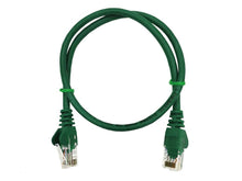Load image into Gallery viewer, Linkbasic Fly-0.5G 50cm UTP Cat5e Flylead Green, supplied moulded with boots, rated for 10/100/1000Mbps data transmission speeds with stranded copper