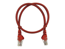 Load image into Gallery viewer, Linkbasic FLY-0.5R 50cm UTP Cat5e Flylead Red, supplied moulded with boots, rated for 10/100/1000Mbps data transmission speeds with stranded copper