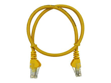 Load image into Gallery viewer, Linkbasic FLY-0.5Y 50cm UTP Cat5e Flylead Yellow, supplied moulded with boots, rated for 10/100/1000Mbps data transmission speeds with stranded copper