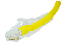Load image into Gallery viewer, Linkbasic FLY-6-1Y 1 Meter UTP Cat6 Flylead Yellow, moulded with boots, rated for 10/100/1000/10 000Mbps data transmission speeds with stranded copper