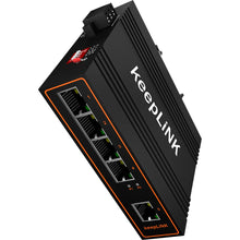 Load image into Gallery viewer, keepLiNK KP-9000-45-5TX 5-Port Industrial Gigabit Unmanaged 10/100Mbps Network Switch Metal Fanless DIN Rail IP40 -40℃ to 75℃