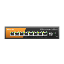 Load image into Gallery viewer, keepLiNK 9-Port Multi-Gigabit Ethernet Switch with 8*2.5Gb PoE Ports 1*10Gb SFP+ for Uplink Unmanaged Plug&Play 60Gbps Switching