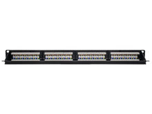 Load image into Gallery viewer, Linkbasic 24 Port Cat6 Rack Mount Patch Panel, manufactured from electrostatic powder-coated steel for enhanced corrosion resistance, 100 x 60 x 510mm