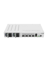 Load image into Gallery viewer, MikroTik CRS504-4XQ-IN Cloud Router Switch, 4× 100G QSFP28, 1× RJ45 Serial console port, 650Mhz CPU, 64MB RAM, dual hot-swap PSU, RouterOS v7 L5, 2×AC