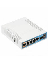 Load image into Gallery viewer, MikroTik hAP ac 2.4GHz/5GHz desktop WiFi Router, 720MHz CPU, 128MB RAM, 802.11a/b/g/n/ac tripple chain, 5x Gigabit LAN, USB, SFP, RouterOS L4, 11V-57V