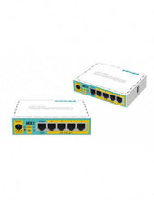 Load image into Gallery viewer, MikroTik hEX PoE Lite Desktop PoE Router, with 5 10/100 LAN ports and 1 USB port, 650MHz CPU, 64MB RAM, RouterOS L4, PoE in/port 2-5 PoE out, 6V - 30V