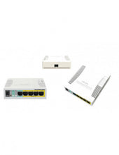 Load image into Gallery viewer, MikroTik RB260GSP small SOHO Desktop PoE Switch, with 5 Gigabit and 1 x SFP Ethernet Port, SwOS, PoE in/port 2-5 PoE out, DC-in jack
