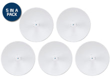 Load image into Gallery viewer, Ubiquiti UISP airMAX PowerBeam AC 5GHz 25dBi Radio 5 Pack, Ethernet Ports 1x 10/100/1000, Power Input: 24V 0.5A Gigabit PoE Injector | PBE-5AC-Gen2-5