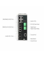 Load image into Gallery viewer, RADWIN IDU-SI Layer 3 Industrial DC PoE Switch, 90W 802.3bt, 4 x 2.5Gbe, 4 x Gigabit, 2 x SFP+ Ports, Extended Temperature, Redundant DC Input