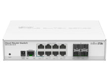 Load image into Gallery viewer, MikroTik Cloud Router Switch 8 Gigabit Ports 4SFP, features 8x GbE Ports with PoE Input on Port 1, 4x SFP ports, RouterOS L5 license | CRS112-8G-4S-IN