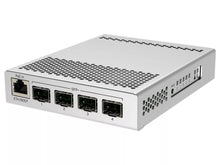 Load image into Gallery viewer, MikroTik Cloud Router Switch CRS305-1G-4S+IN with 800MHz CPU, 512MB RAM, 1*Gig LAN, 4*SFP+ cages, RouterOS L5/SwitchOS (dual boot), metallic case, PSU