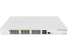 Load image into Gallery viewer, MikroTik 24 Port Gbit Ethernet Router/Switch With 4 x 10Gbps SFP+ Ports, 24x Gigabit 802.3af/at or 24V Passive PoE ports, 4 SFP+ ports, Dual boot SwOS