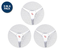 Load image into Gallery viewer, MikroTik LHG 5 Tripack - 24.5dBi PtP CPE, featuring GHz 802.11a/n wireless device with integrated, dual polarization 24.5 dBi grid antenna | RBLHG5kit - Let's Fibre Technologies