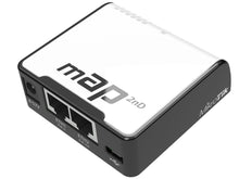 Load image into Gallery viewer, MikroTik mAP 2nD - 2.4GHz mini Indoor AP/CPE, with 650MHz CPU, 64MB RAM, 802.11b/g/n dual chain, 2 x 10/100 LAN, RouterOS L4, PoE in/out, 1.2 dBi gain