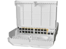 Load image into Gallery viewer, MikroTik netPower 16P 16 PoE Output 2x SFP+ Outdoor Switch, RouterOS Level 5, 802.3af/at, 2 x DC Jacks, 18V-30V or 48V-57V Voltage | CRS318-16P-2S+OUT - Let's Fibre Technologies