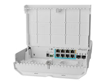 Load image into Gallery viewer, MikroTik netPower Lite 7R 1 PoE out 7 PoE input Switch, with 2x10Gbps SFP, SwOS, 12-57V Passive PoE/Terminal Block/Power Supply | CSS610-1Gi-7R-2S+OUT