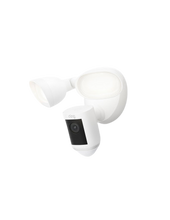 Load image into Gallery viewer, Ring Floodlight Cam Wired Plus, White, Two 3000° Kelvin with 2000 Lumen floodlights, 1080p HD Hardwired security camera, 2-Way Audio and 105db Siren
