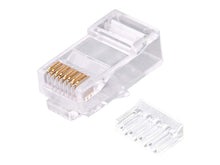 Load image into Gallery viewer, Linkbasic RJ45 Cat6a UTP Modular Plug, features gold-plated connectors, exceeds all requirements for Cat6a components, High-Impact Clear Polycarbonate