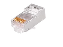 Load image into Gallery viewer, Linkbasic RJ45 Cat5e Shielded FTP Modular Plug, 50 Micron Inches of Gold Plating over Nickel, 8x Conductors, Shielded High-Impact Clear Polycarbonate