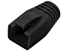 Load image into Gallery viewer, Linkbasic Black Boots for RJ45-6FTP, Over-RJ Design, High-Density Polyethylene, Provides Plug Tab protection and UTP cable-end colour identification