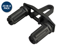 Load image into Gallery viewer, Rackstuds Duo 2.2mm/3.2mm 20Pack Black, Suitable for 19" racks with square punched vertical rails, universal fit for 1U equipment, RSLDuo-1RUB20-S2/40
