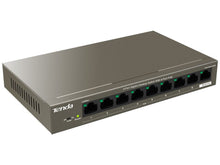 Load image into Gallery viewer, Tenda 9 Port Gigabit with 8 PoE 92W Desktop Switch, Ethernet Ports: 9x 10/100/1000, 802.3af/at on Ports 1~8, 51V 2.0A Power Supply | TEG1109P-8-102W