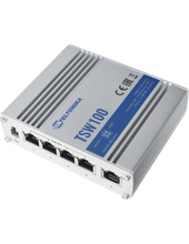 Load image into Gallery viewer, Teltonika 5-port Unmanaged Industrial Gigabit PoE Switch, 120 watts, 60watt PSU Included, 7-58V DC In, 4 ports PoE/1 uplink, DIN-Rail Mountable