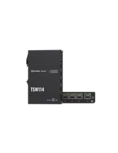 Load image into Gallery viewer, Teltonika Industrial 5 port Gigabit Switch, Supports auto MDI/MDIX crossover Unmanaged 10Gbps, 9-30VDC Passive PSU/POE Input, DIN rail or wall mount