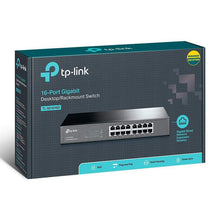 Load image into Gallery viewer, TP-Link 16-port TL-SG1016D Gigabit Ethernet Switch/16xGigabit RJ-45 ports, IEEE 802.3x flow control for Full Duplex mode, backpressure for Half Duplex